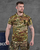 Поло армійське мультикам зсу, армійська футболка під шеврони, тактична футболка зсу поло мультикам lu750