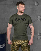 Военная футболка влагоотводящая олива Army, футболка хаки тактическая зсу, футболка для военнослужащих oi753