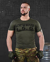 Футболка хакі тактична 4.5.0, тактична футболка олива зсу, чоловіча тактична футболка хакі of441