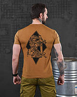 Татическая футболка койот с принтом, износостойкая футболка койот coolmax, летние военные футболки io663