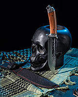 Нож для мяса качественный нож подарок с гравировкой волка и чехлом, нож подарочный для мужчины 2.5 мм pn177