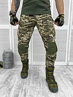 Тактичні штани піксель із наколінниками, військові штани зсу літні, армійські штани піксель рипстоп pn177