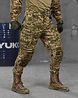 Военные штаны пиксель усиленные, брюки тактические рипстоп пиксель, штаны тактические с наколенниками cg963