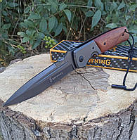 Раскладной армейский походный нож мультитул Browning 4.5мм ручка дерево, качественный нож подарок vh997