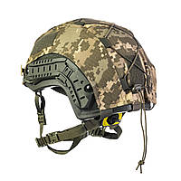Чехол на каску без ушей пиксель M/L, чехол на армейскую каску фаст материал оксфорд, кавер на шлем fast qk400