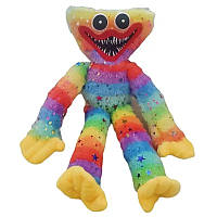 Мягкая игрушка UKC Блестящий Хаги Ваги Huggy Wuggy с липучками на руках 45 см Радужный ig