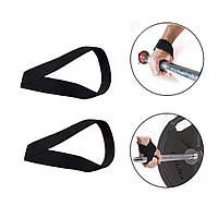 Атлетические лямки Gym Straps Newt NE-SP-088 для турника, подтягиваний, становой тяги (черные), Vse-detyam