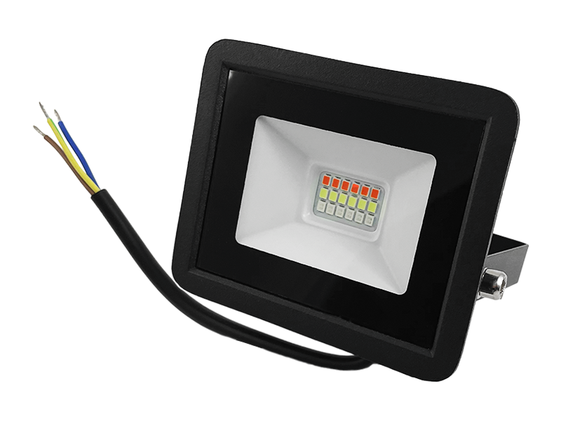 RGB Прожектор світлодіодний 10w з пультом IP65 чорний LEMANSO