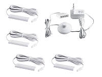 Комплект світильників світлодіодних з ножним вимикачем накладних для підсвітки меблевих полиць 4шт 220V біле