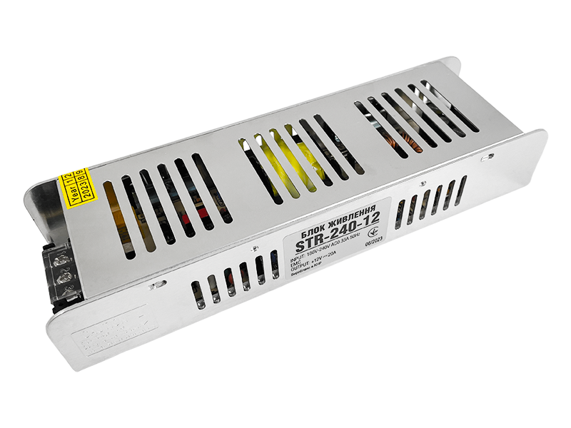 Блок живлення DC12V 240W 20A, негерметичний IP20. STR OEM
