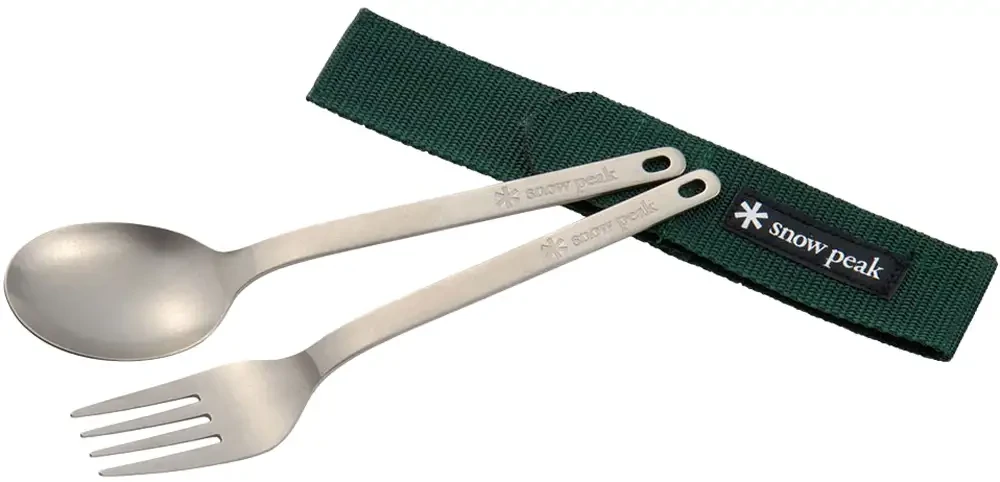Набір столових приладів Snow Peak SCT-002 Titanium Fork & Spoon Set ложка і виделка