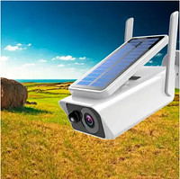 Камера видеонаблюдения уличная с солнечной панелью + аккумулятор беспроводная IP камера аккумуляторная new