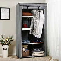 Тканевый шкаф складной универсальный удобный для вещей Storage Wardrobe 105*45*175 Серый new