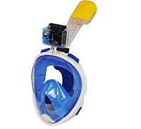Маска для подводного плавания снорклинга для детей и взрослых С-М синяя, размер s/m