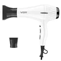 Фен стайлер для волос профессиональный,VGR-413 мощный фен с ионизацией для укладки и сушки волос Белый new