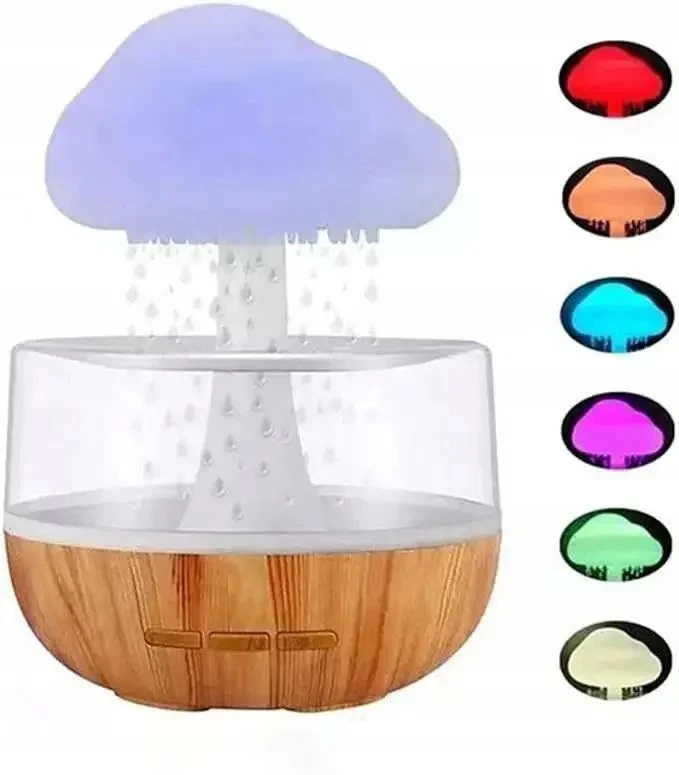 Зволожувач повітря Гриб з аромадифузором та ефектом дощу Rainbow RGB USB AND462 Jw, фото 1