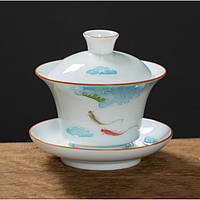 Гайвань с рыбками ёмкость 150 мл. посуда для чайной церемонии используется в китайской чайной традиции