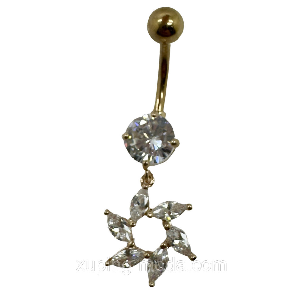 Сріблячка для пупка. 38х12 мм. Нержавіюча сталь, фото 1