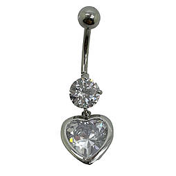 Сріблячка для пупка. 35х11 мм. Нержавіюча сталь