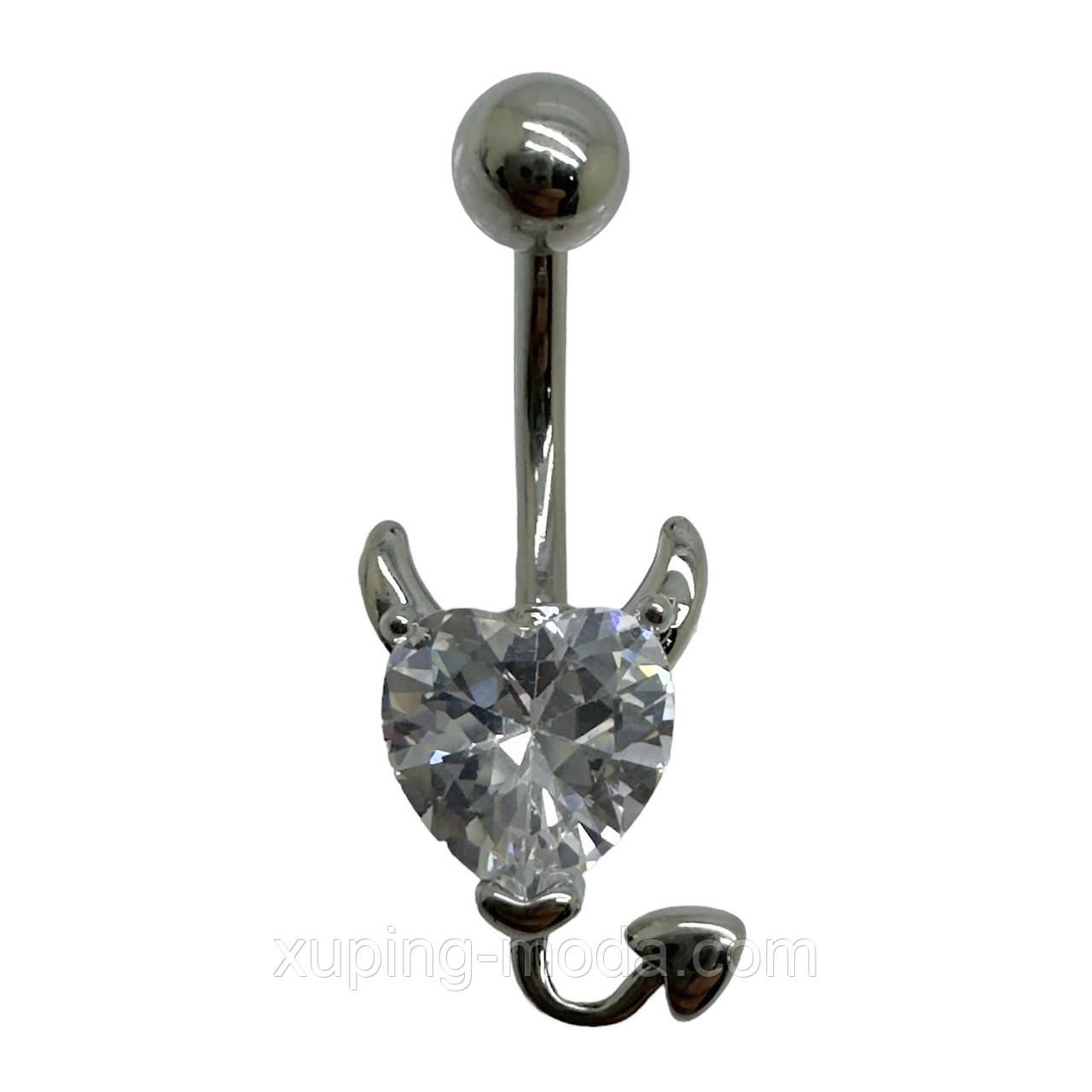 Сріблячка для пупка. 25х10 мм. Нержавіюча сталь, фото 1