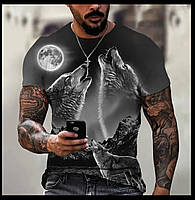Повседневная мужская футболка с 3D принтом Волка