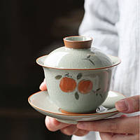 Гайвань хурма ёмкость 150 мл. посуда для чайной церемонии используется в китайской чайной традиции