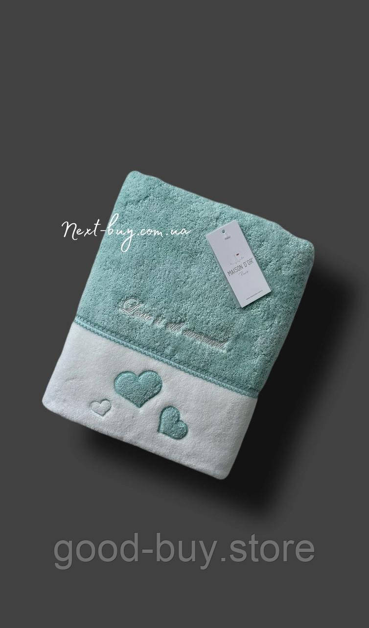 Maison D`or Monique Hearts махровий рушник 50х100 бірюзовий