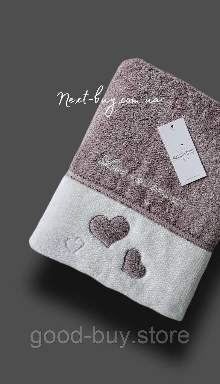 Maison D`or Monique Hearts махровий рушник для сауни 85х150 фіолетовий
