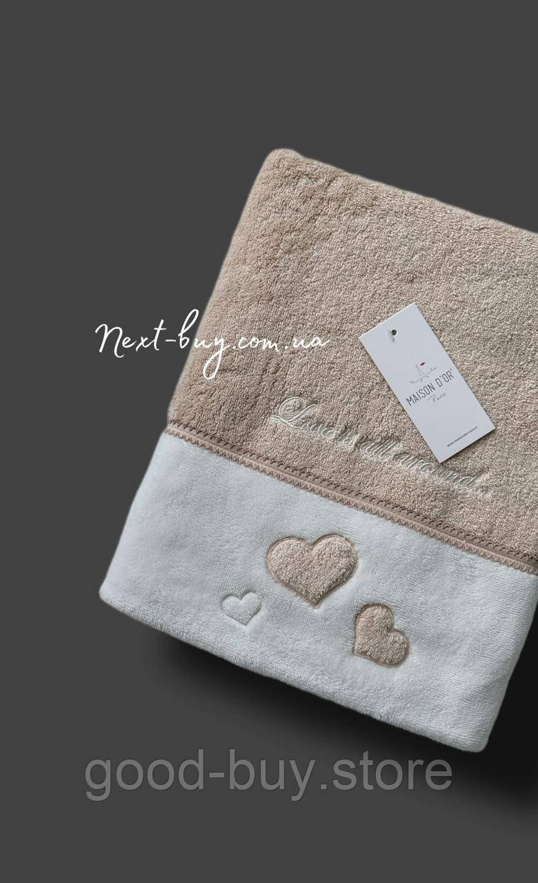 Maison D`or Monique Hearts махровий рушник для сауни 85х150 рожевий