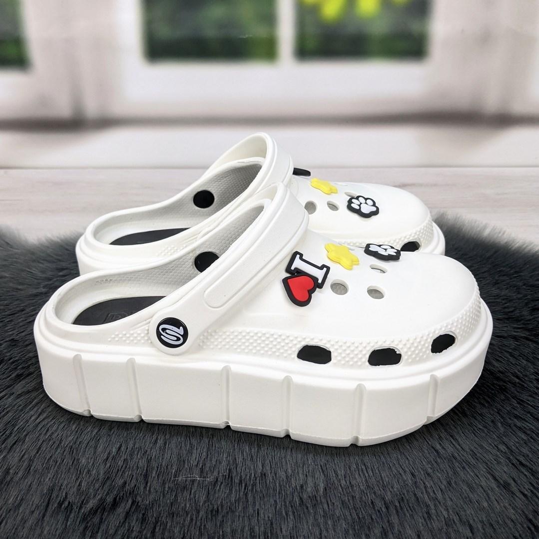 Сабо крокси жіночі на платформі білі Progress 4369_3, фото 1