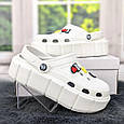 Сабо крокси жіночі на платформі білі Progress 4369_3, фото 5