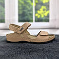 Сандалії жіночі Inblu бежеві шкіряні на липучках 4465, фото 2