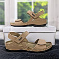 Сандалії жіночі Inblu бежеві шкіряні на липучках 4465, фото 5