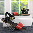 Босоніжки жіночі Inblu червоні з чорним на тонкій підошві 4494, фото 2