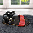 Босоніжки жіночі Inblu червоні з чорним на тонкій підошві 4494, фото 4