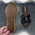 Шльопанці жіночі Inblu шкіряні чорні на тонкій підошві 4498, фото 6