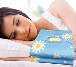 Електропростирадло двоконтурне 150*170 см см з байки з підігрівом, турецьке електропростирадло двохспальне Блакитний