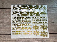 Наклейки на раму велосипеда KONA ( цвет золотой металик )