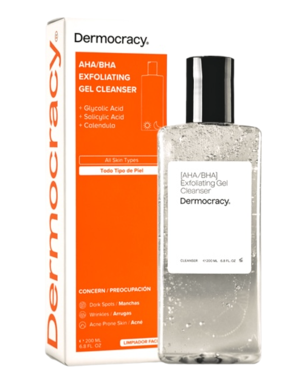 Відлущуючий гель для вмивання Dermocracy Aha/Bha Exfoliating Gel Cleanser 200 мл, фото 1