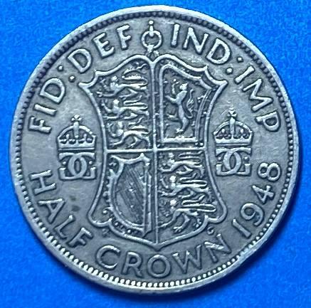 Монета Великобританії 1\2 кроны 1948 р, фото 1