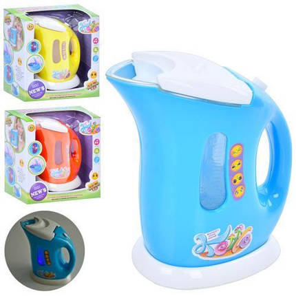 KM813-11 Іграшка Чайник 16 см, звук, світло, 3 кольори, на батарейці, у коробці, 19-20-10 см, фото 1