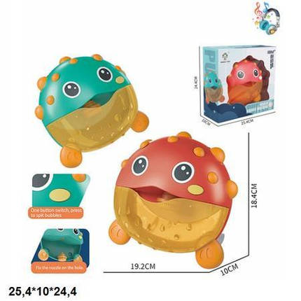 KM6004M Набір для ванної рибка генератор піни, батарейки, музика, 2 кольори, коробка 25,4*10*24,4 см, фото 1