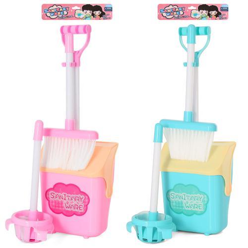 KMCF6655C-E Набір для збирання щітка, совок-відро для сміття, швабра, 2 кольори, в пакеті