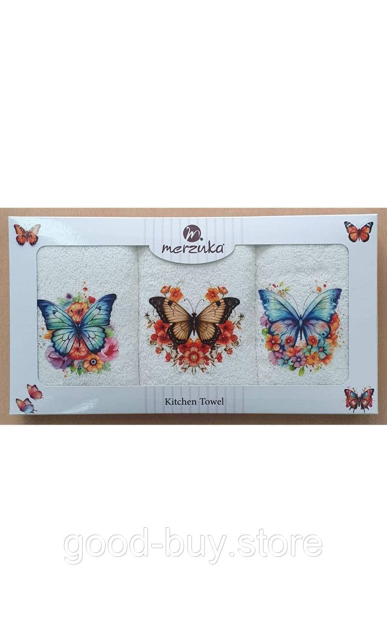 Набір кухонних рушників Merzuka Butterflies on bouquets 3шт. 30х50см