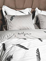 Постільна білизна Maison D&#039;or Plumes Grey 160x200см сатін з вишивкою