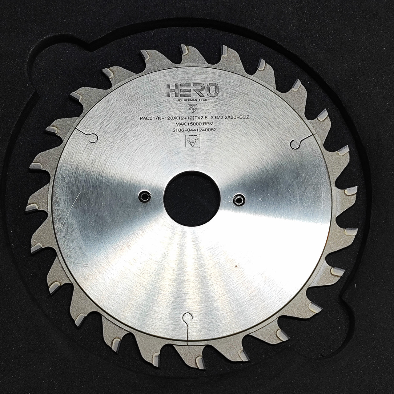 HERO PCD 120х2,8/3,6x20 (12+12z) алмазна двокорпусна підрізна пила по ДСП