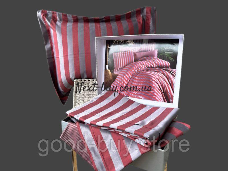 Бамбукова постільна білизна Maison D&#039;or Fous Linens Set grey&bordo 200x220см