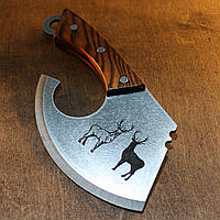 Кухонный топор нож из стали 65-г с гравировкой BuyIT Кухонна сокира ніж з сталі 65-г з гравіюванням