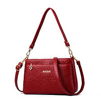 Женская мини сумочка клатч с розами Красная сумка для женщин BuyIT Жіноча міні сумочка клатч з трояндами
