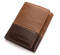 Чоловічий шкіряний гаманець портмоне з натуральної шкіри Коричнево-рудий BuyIT